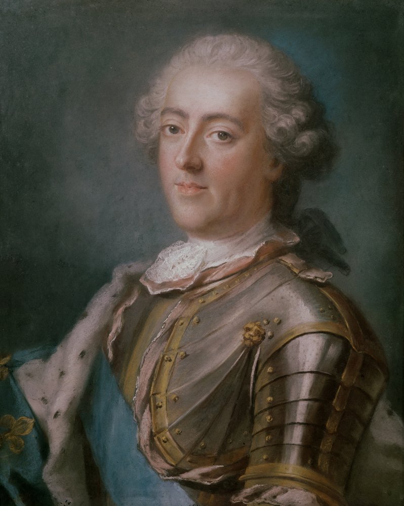 ルイ15世の肖像（1710-74）フランス王（紙にパステル）（ペアについて